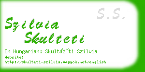 szilvia skulteti business card